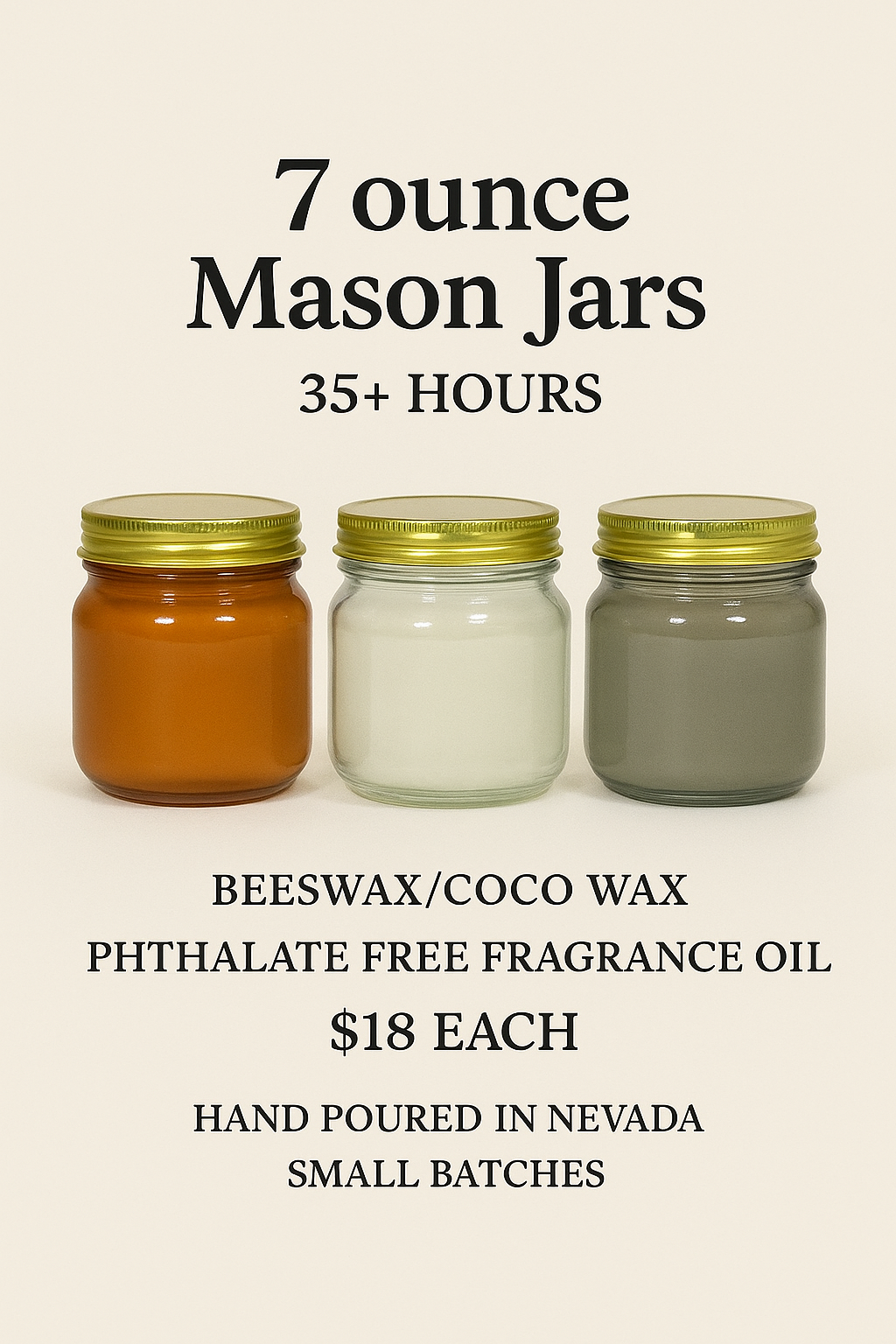 Mason Jars 7 ounces