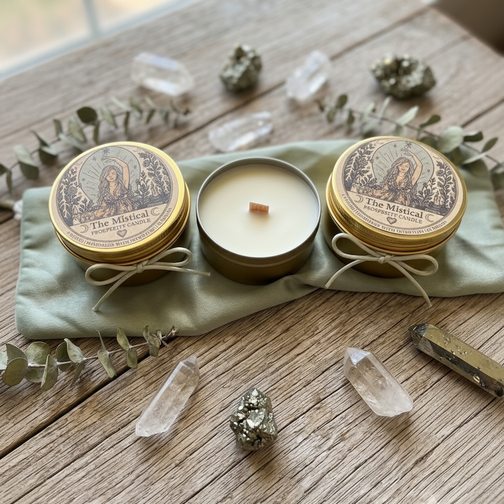 The Mistical Intention Candle| Self Love, Prosperity & Dreams Come True (2oz Wood Wick)
