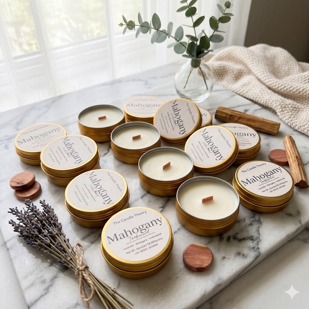 2 ounce Trial size| wood wick| Tin Candle